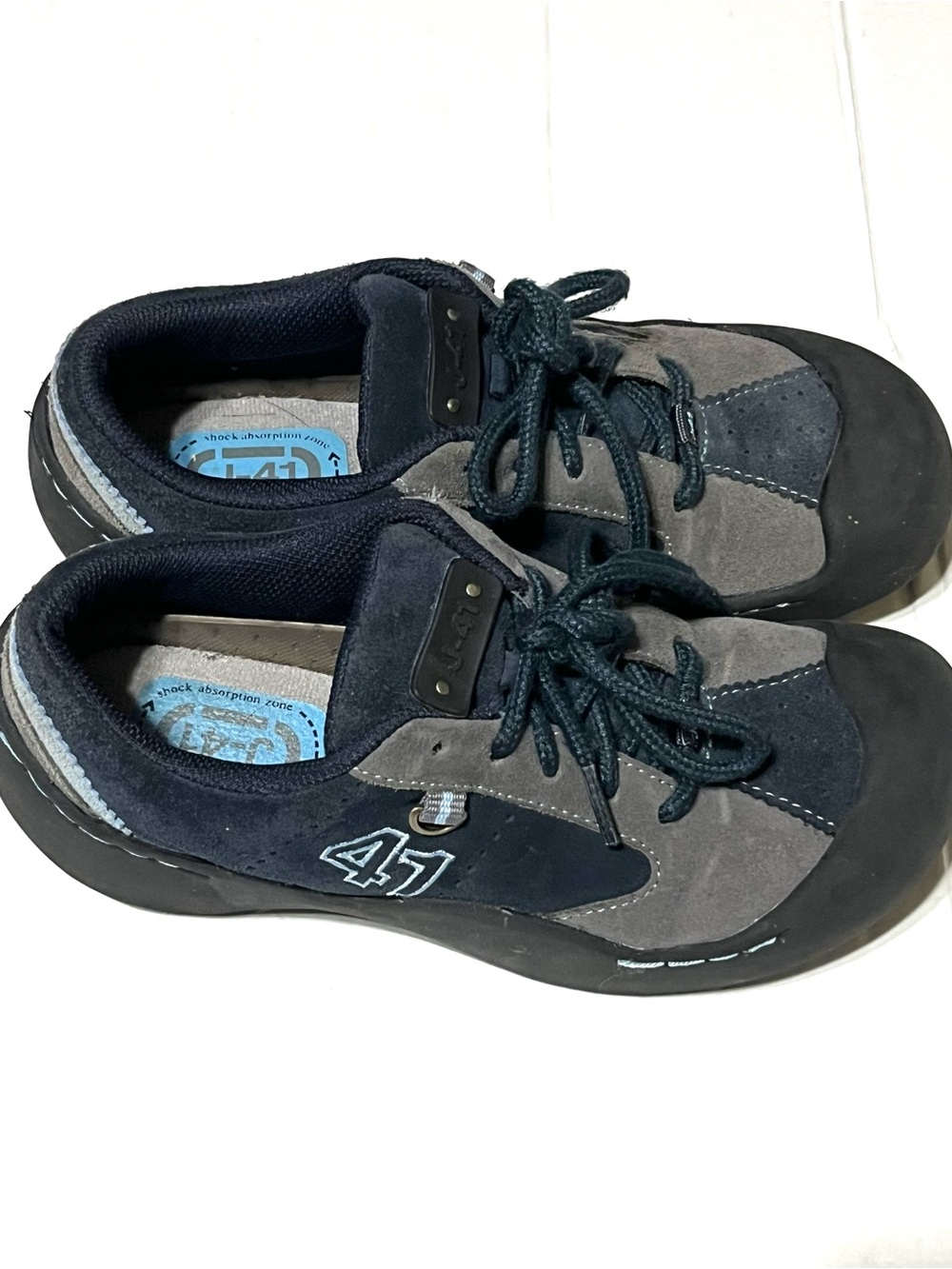 J-41 Women's Navy and Gray Suede Athletic Sneakers